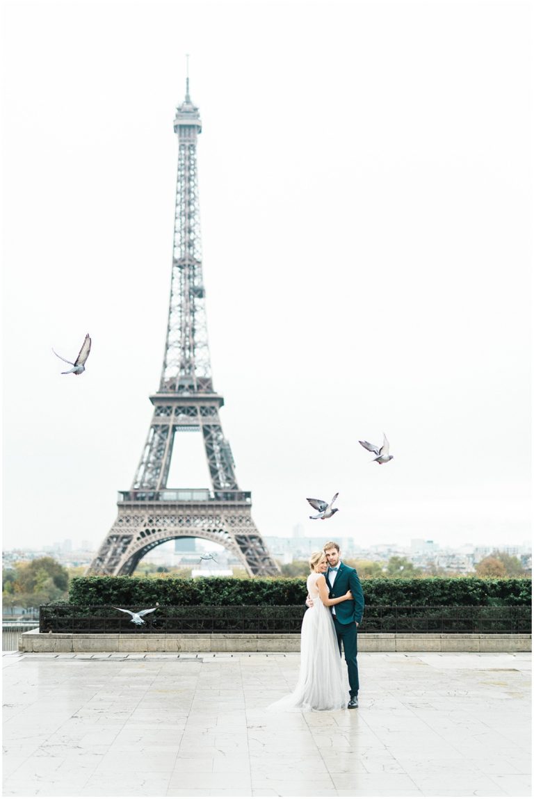 A tender blue elopement in Paris