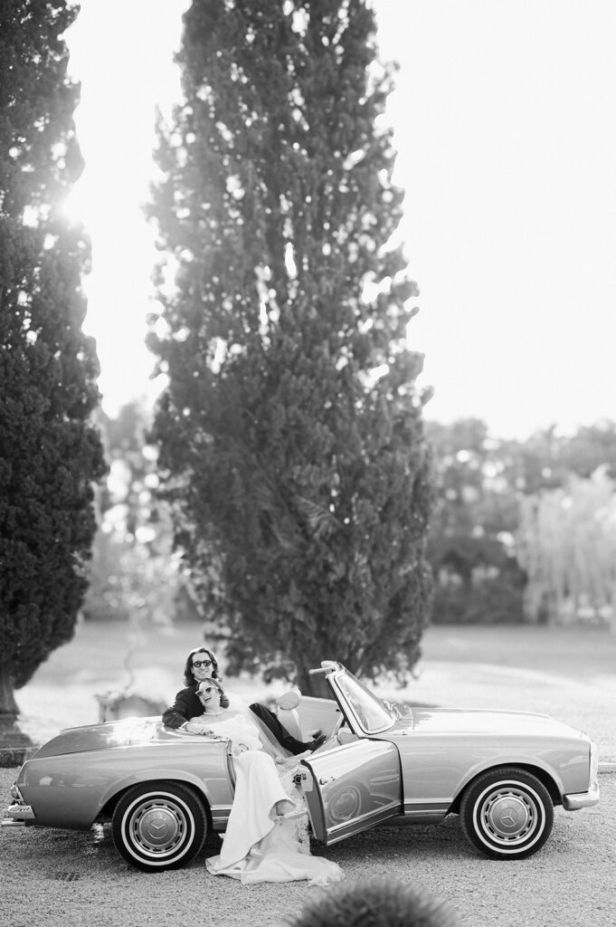 Editorial fashion wedding couple session at chateau de tourreau