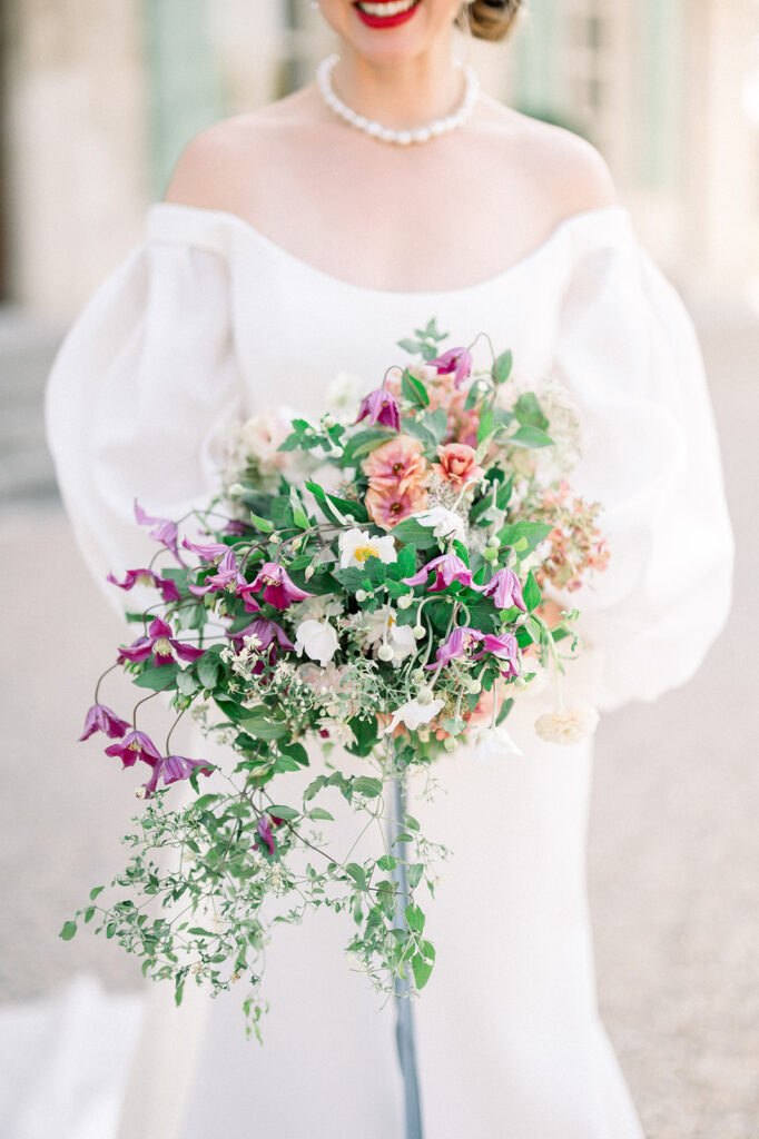 Editorial fashion wedding couple session at chateau de tourreau