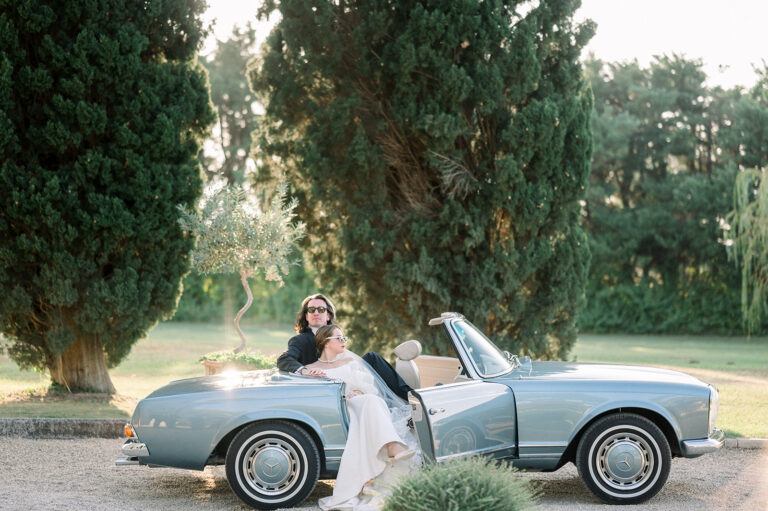 Editorial fashion wedding couple session at chateau de tourreau