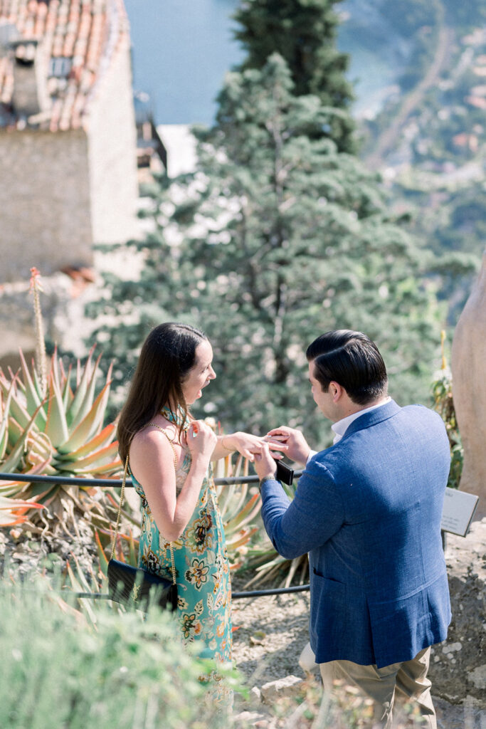 Stunning proposal in the Exotic Garden of Eze, captured discreetly by Christophe Serrano photographer