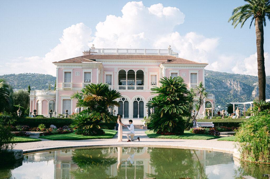 Surprise proposal captured discreetly in the French Riviera with emotional reaction - Cille Ephrussi
